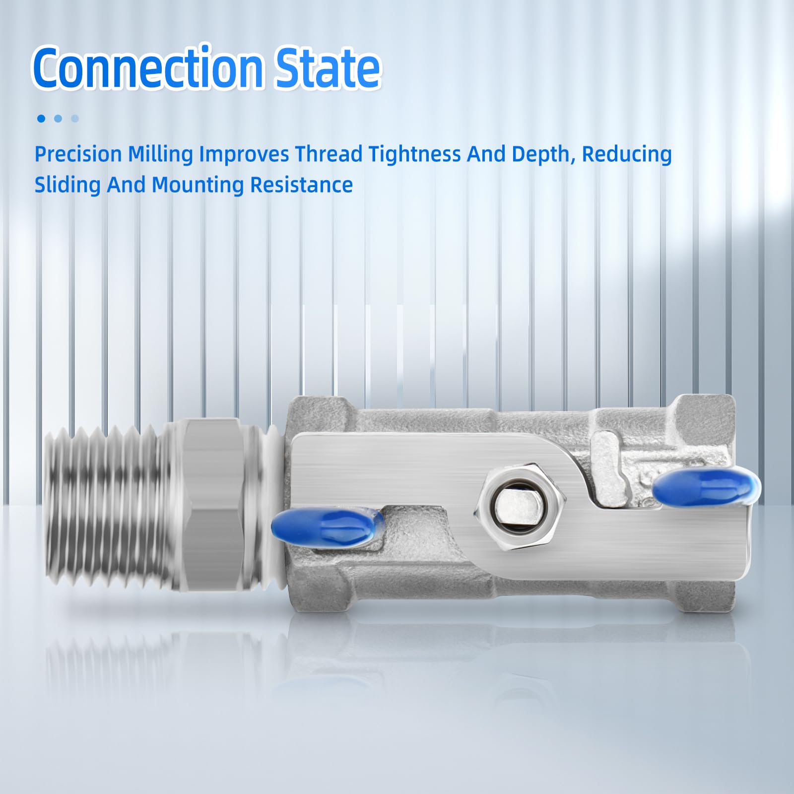 2 PCS 1/2" BSP Female Mini-Ball Valve Shut-Off Switch, 304 stainless steel fittings for water, air and industrial use