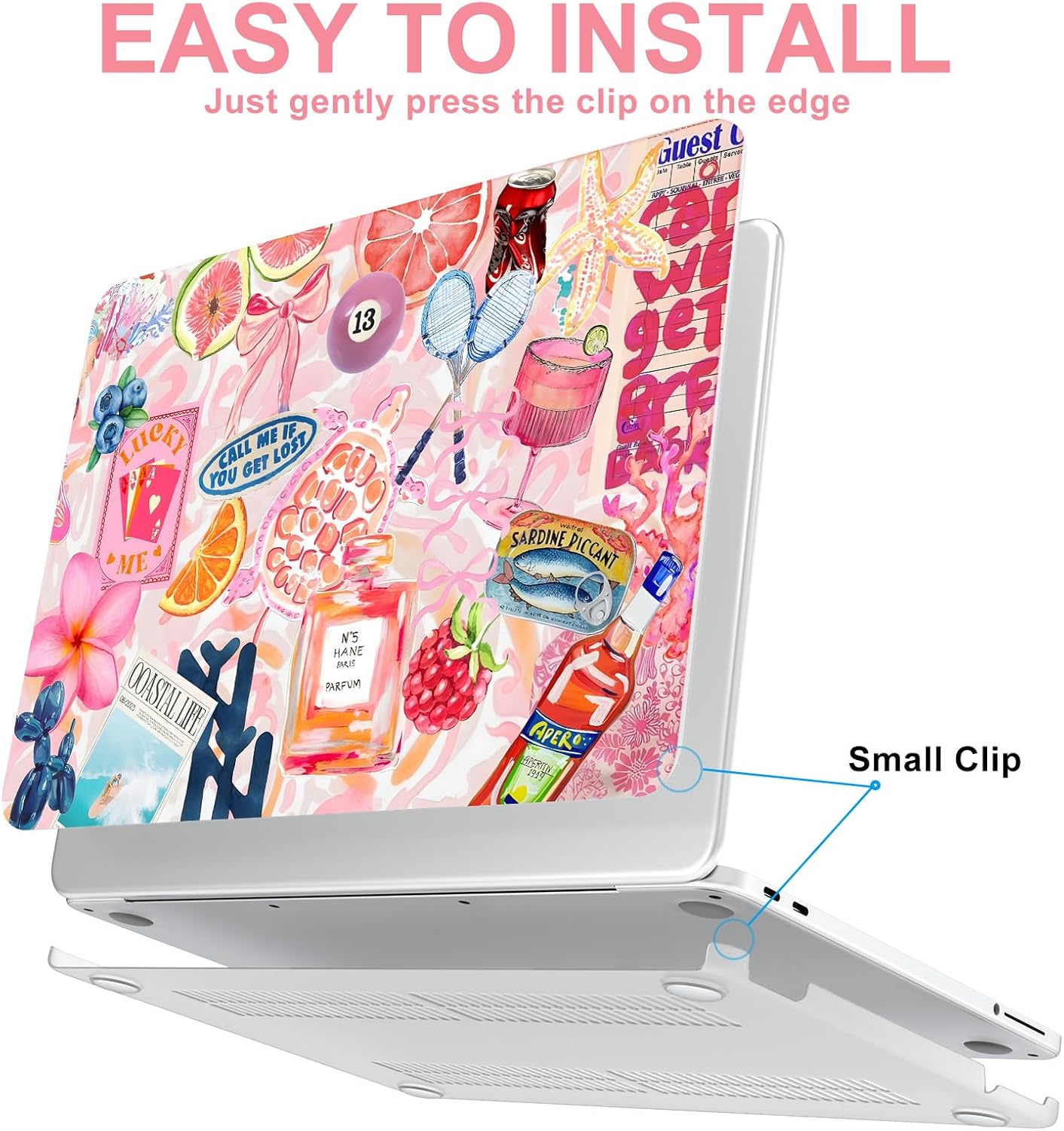 AKIT Compatible with MacBook Neo Case 13 inch 2026 Release, Unique Pattern Plastic Hard Shell Laptop Case+Screen Protector+Keyboard Cover for New MacBook Neo 13 inch A3404 (A18 Pro Chip), SumPink