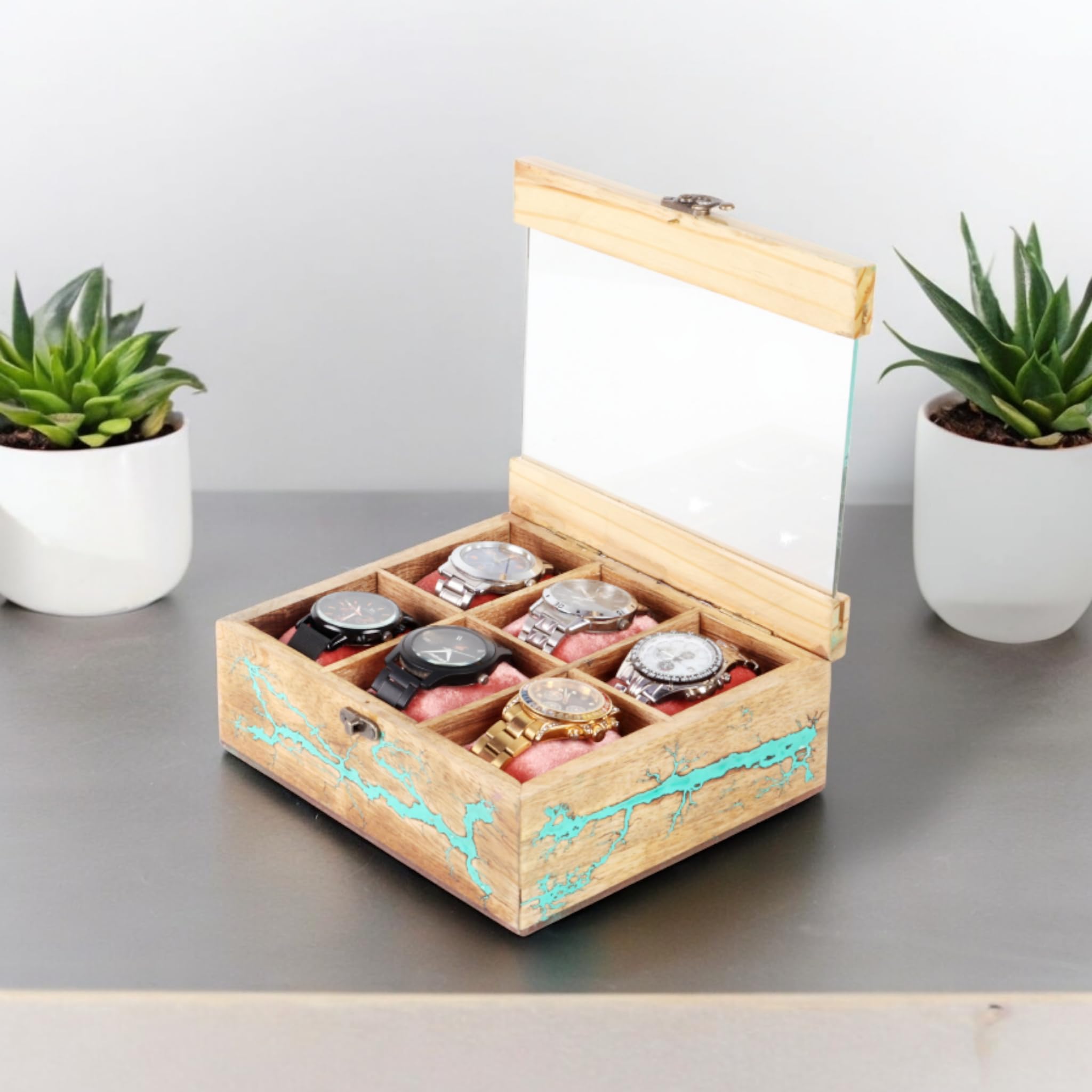 Union Artition Arts Watch Box For Men, Wooden watch boxes, Watch case box for men, Watch storage Box, Organiser Box Display Valentine;s Day, Fathers Day Gift (GHEEN) (6 slot) (B0CWF36WW8) Amazon Price History, Amazon Price Tracker