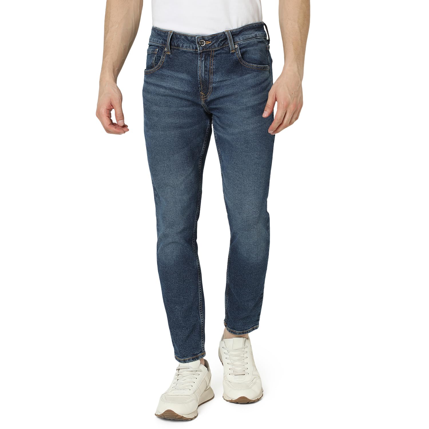 spykar Men Blue Slim Fit Mid-Rise Casual Jeans-picture-35