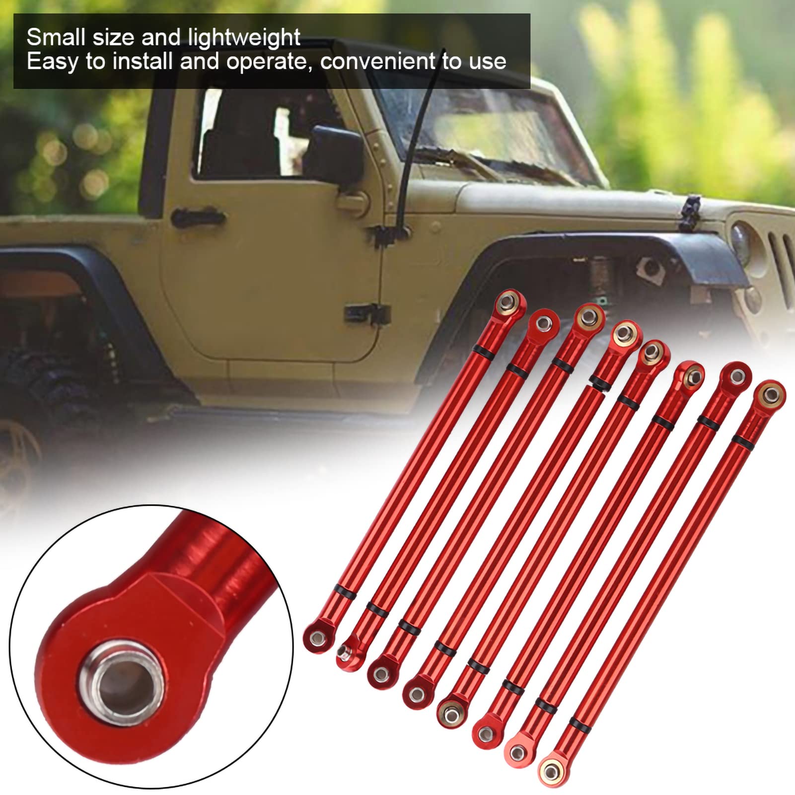 RC Link Rods, Aluminium Alumini Podwozia Rozstawu Osi 313 Mm do Osiowego SCX10 1/10 Skala RC Crawler Górna i Dolna Link Pręta, 8pcs, Modyfikowane Części RC Zmodyfikowane Części
