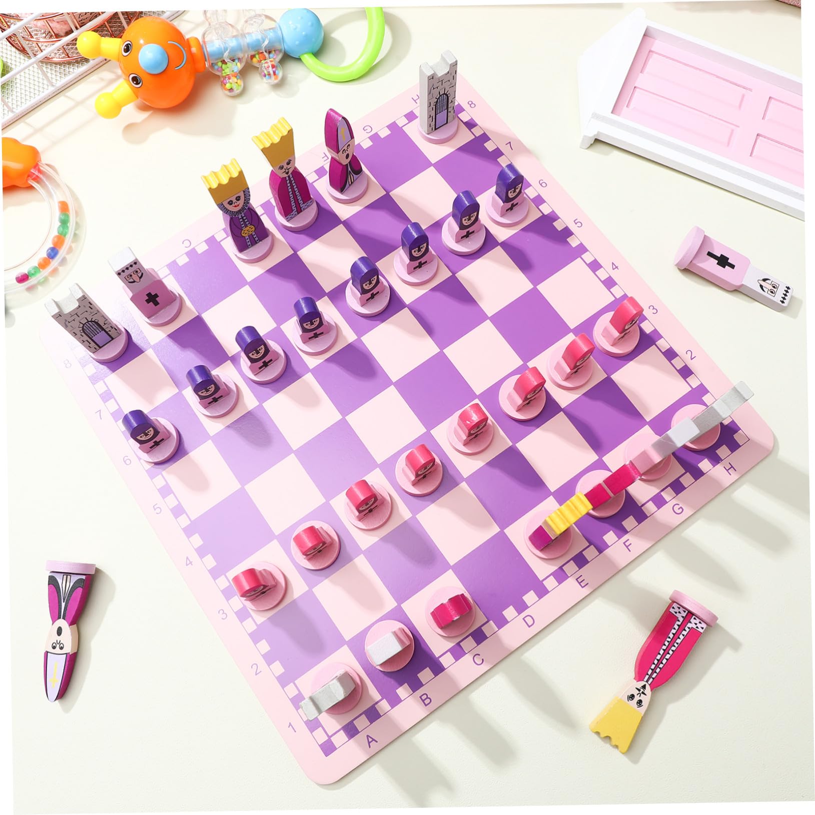 ERINGOGO Set Scacchi Educativo Pieghevole in Legno per Bambini e Adulti, Scacchiera da Viaggio con Lavorazione Raffinata senza Bave, Gioco da Tavolo Unico e Portatile