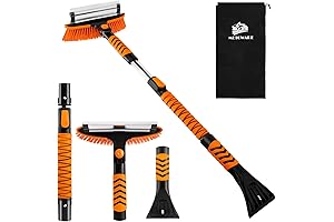 METOWARE Extendable Ice Scraper and Snow Brush Combo (42.2’’)