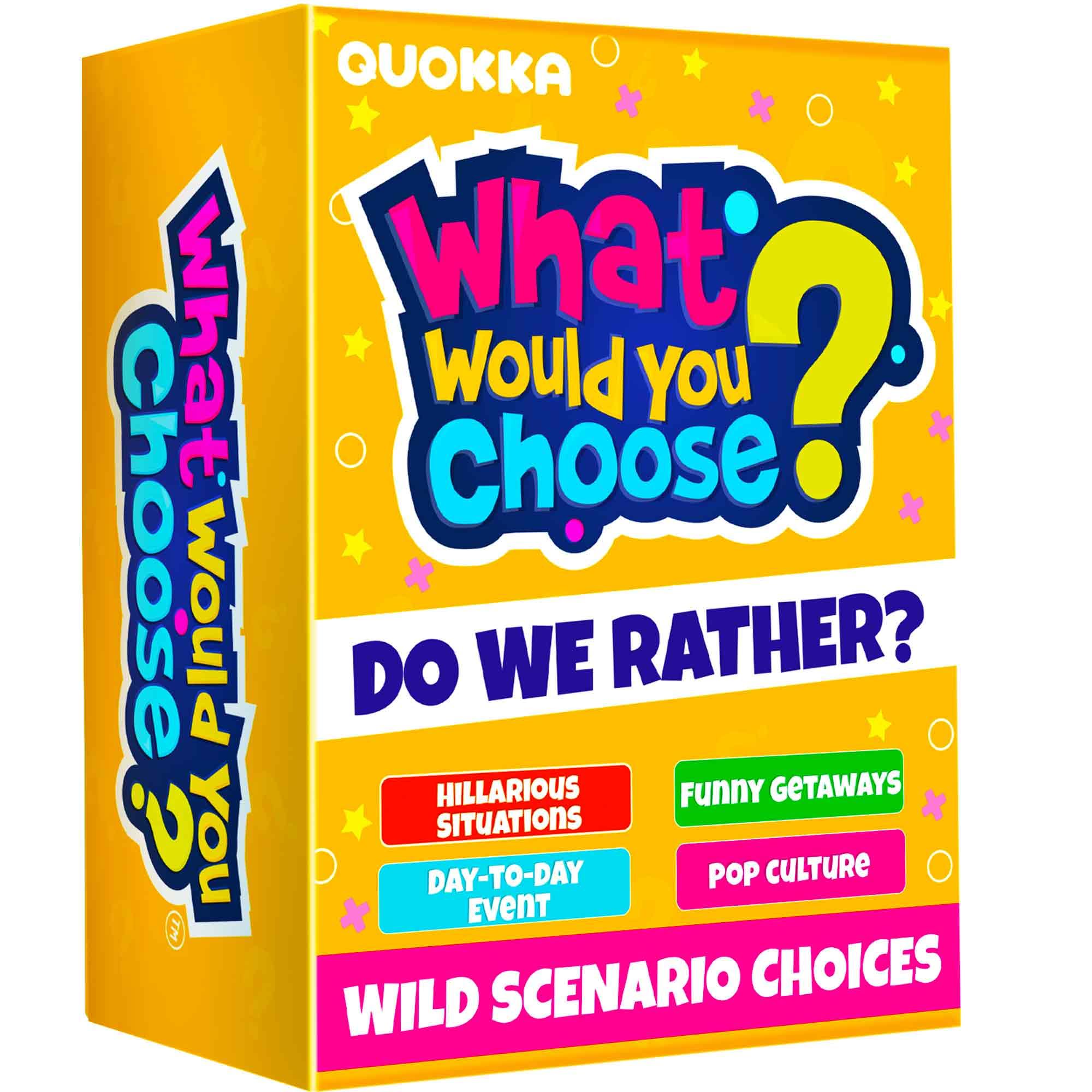 QUOKKA 4-Pack Card Game, Hilarious Situations Set of 4, Small