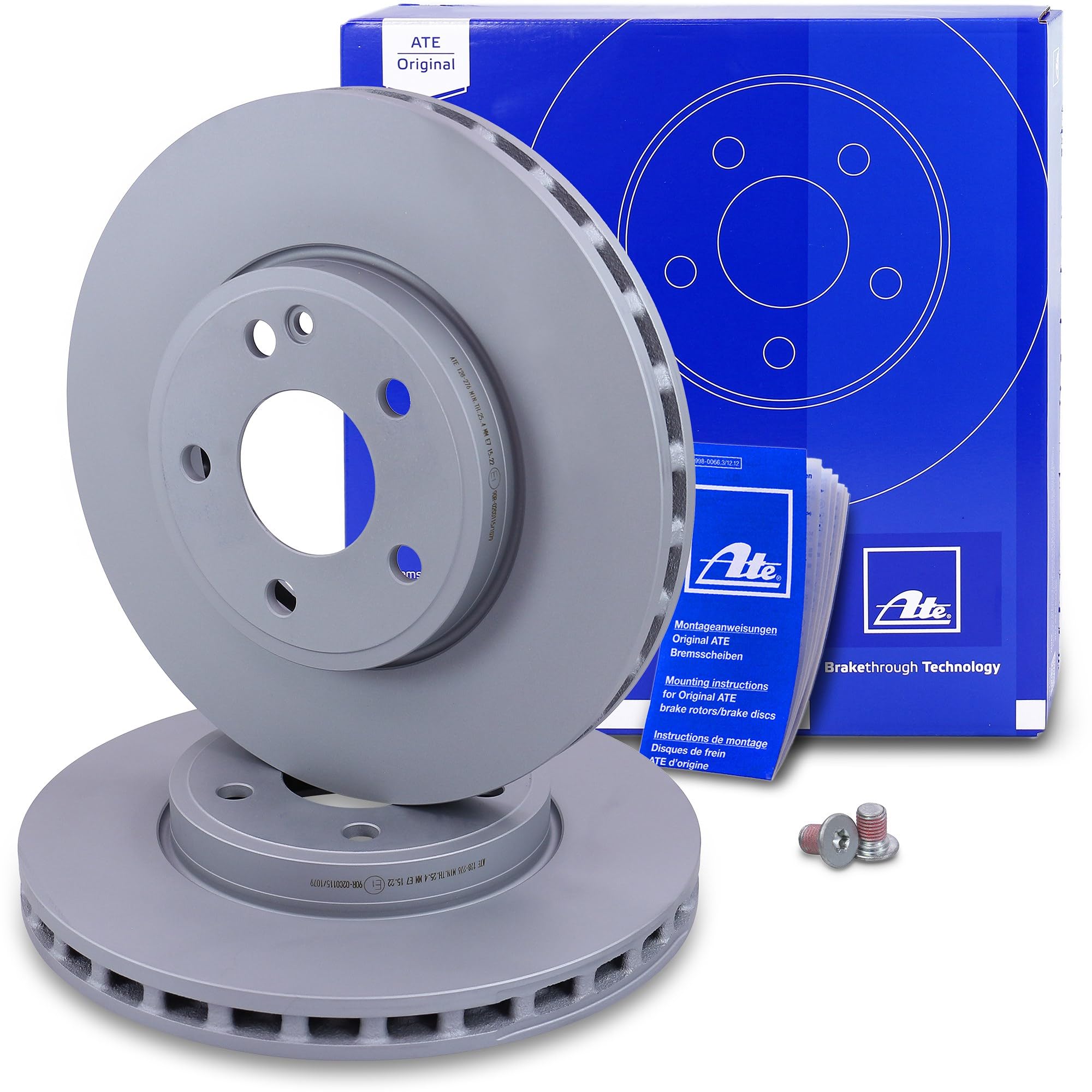 ATE Bremsenset Vorderachse inkl. Bremsscheiben vorne Ø 295 mm belüftet und Bremsbeläge vorne + Warnkontakt Kompatibel mit MERCEDES A-Klasse (W176), B-Klasse (W246, W242), CLA (117), GLA-Klasse (X156)