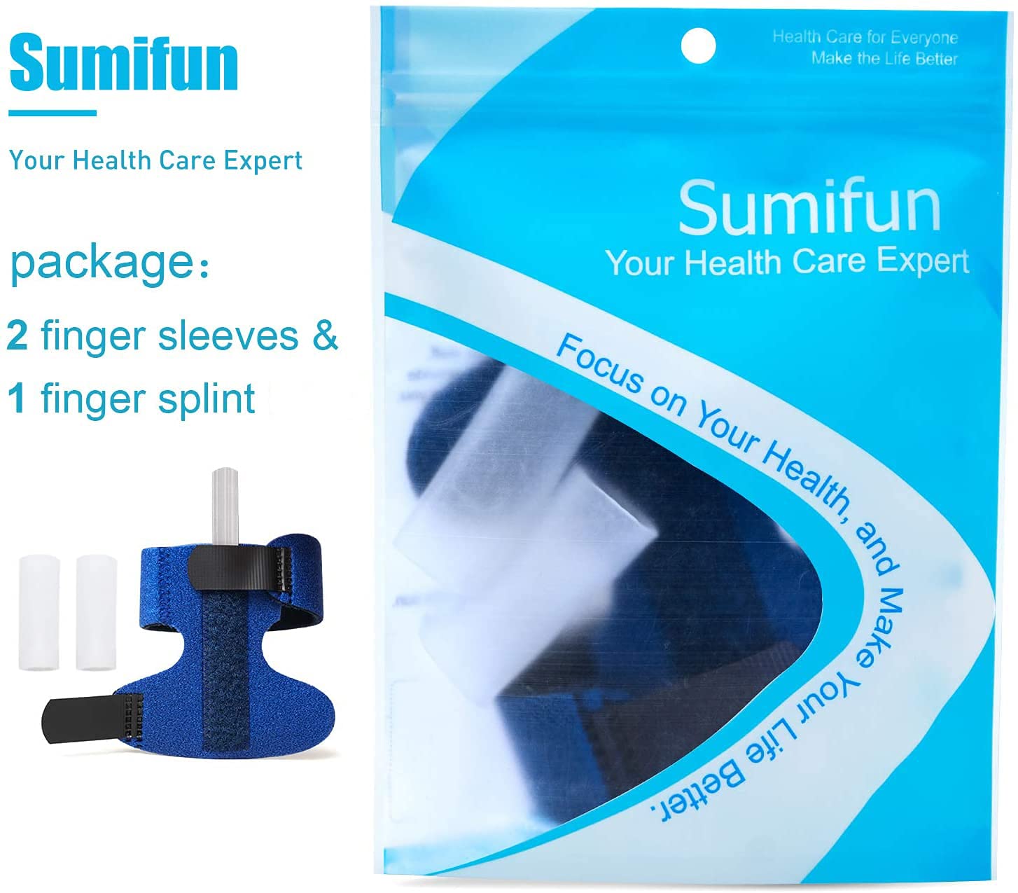 Trigger Finger Splints for Left Hand, Finger Brace with 2 Gel Sleeves