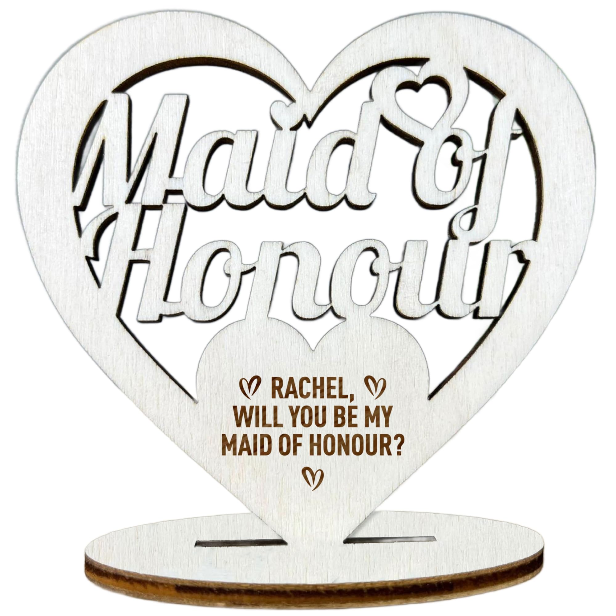 Will You Be My Maid Of Honour Proposal Gift Wood Standing Heart Maid Of Honour Thank You Gifts Wedding Gifts
