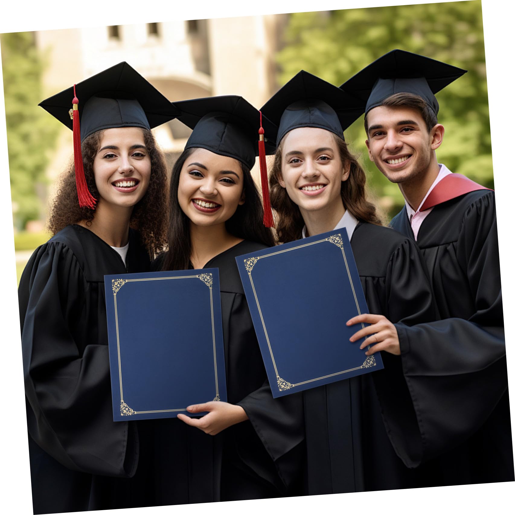 POPETPOP Copertine per Certificati, Award Display Folder, Bordo in Lamina d'Oro, 30 Pezzi, Carta, Protezione per Diploma, Formato Standard 8,5 x 11, per Documenti Ufficiali