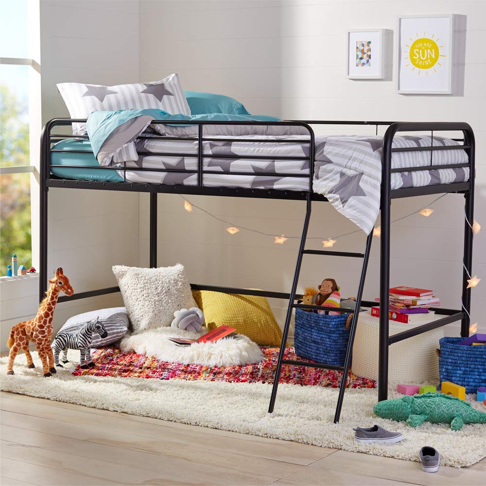 AmazonBasics Metal Twin Loft Bed, Easy Assembly, Black Amazon.in