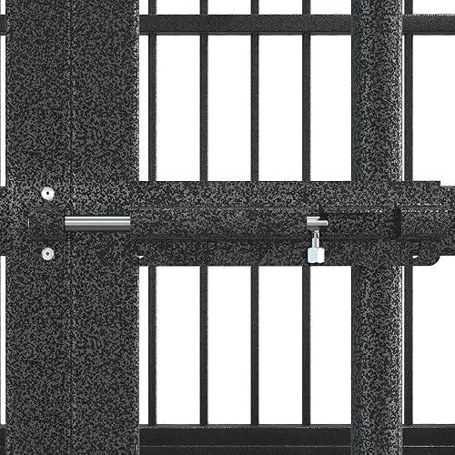 Miniatura 9 de Jaula para perros de alta ansiedad de 48 pulgadas con ruedas, de acero indestructible y a prueba de escape, con cerraduras resistentes, doble puerta