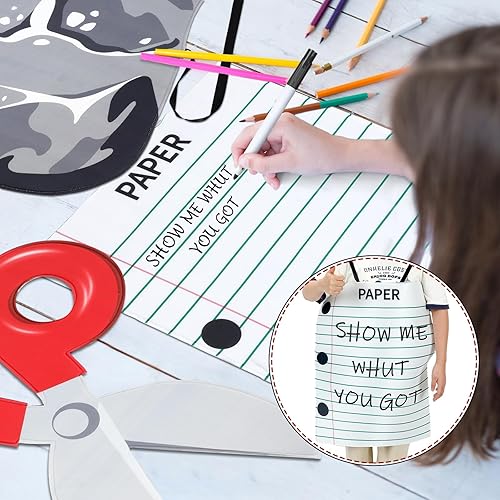 Miniatura 4 de Suhine Juego de 7 piezas de tijeras de papel de roca para la familia, disfraz de Halloween para adultos, grupo, niños, trajes de Halloween para 3