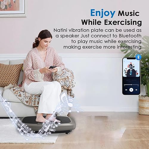 Vista 22 de Máquina de ejercicios con placa de vibración, plataforma de vibración de entrenamiento de cuerpo entero, máquina de drenaje linfático para pérdida