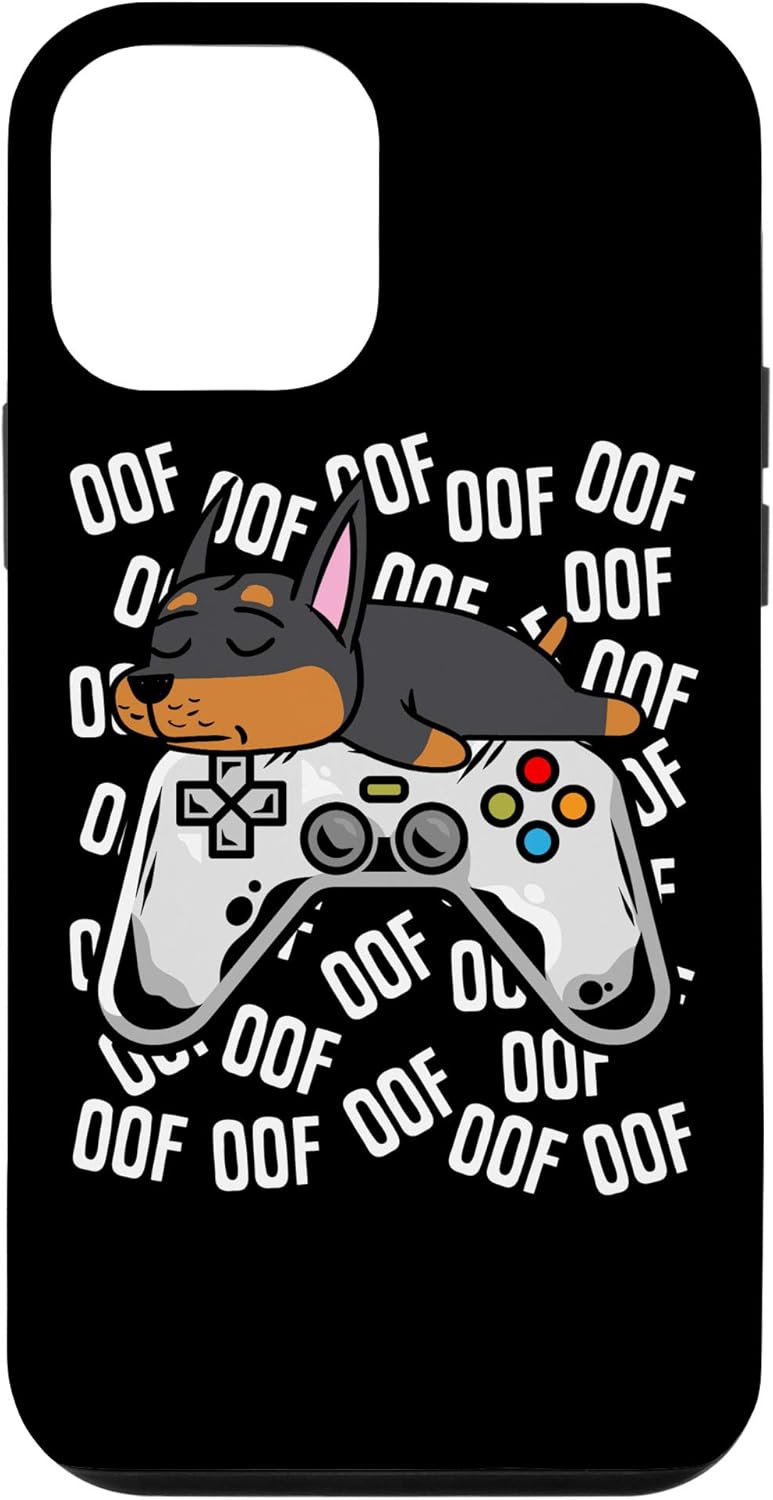 iPhone 11 Pro Max Doberman Video Game Noob Oof Kids Boys Girls Gift Case