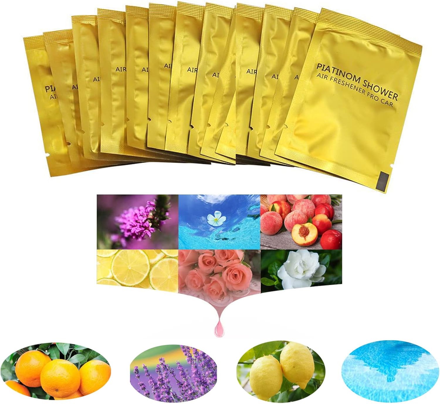 12 Packs Car Air Fresheners Refills, Car Air Vent Clip Replacement Set Pads Solid Fragrance Scent Air Freshener Refill Tablets(Jasmine)