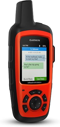 Garmin 010-01735-10 inReach Explorer+, Handheld Satellite Communicator with Topo Maps and GPS Navigation