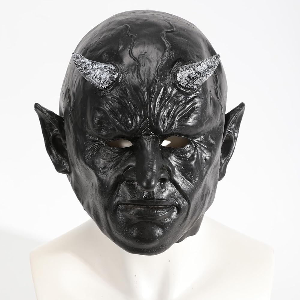 Amazon.co.jp: 怖い悪魔マスク デーモンマスク リアルなブラックホラー