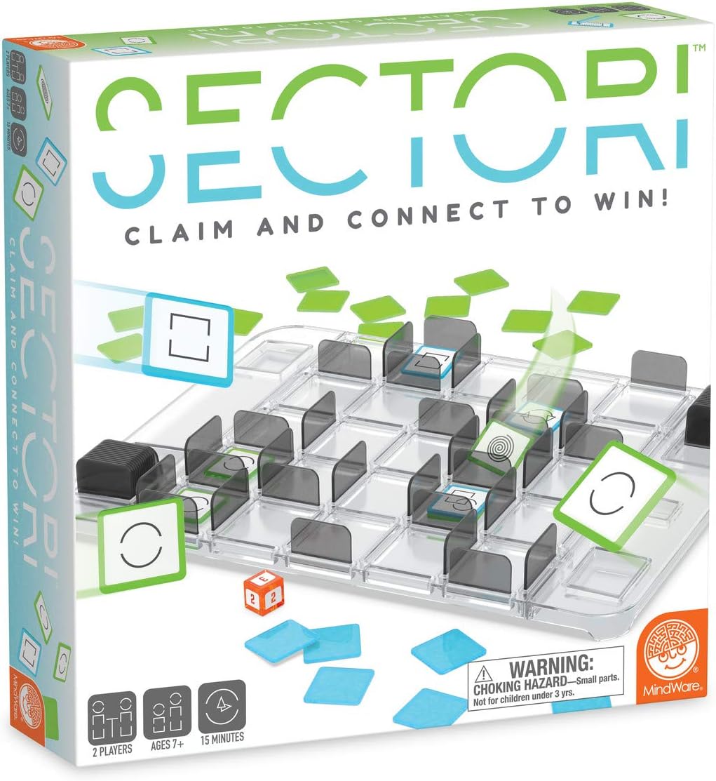 Sectori Strategy Board Games for 2 Players for Family Night or for Kids and Adults Ages 7+