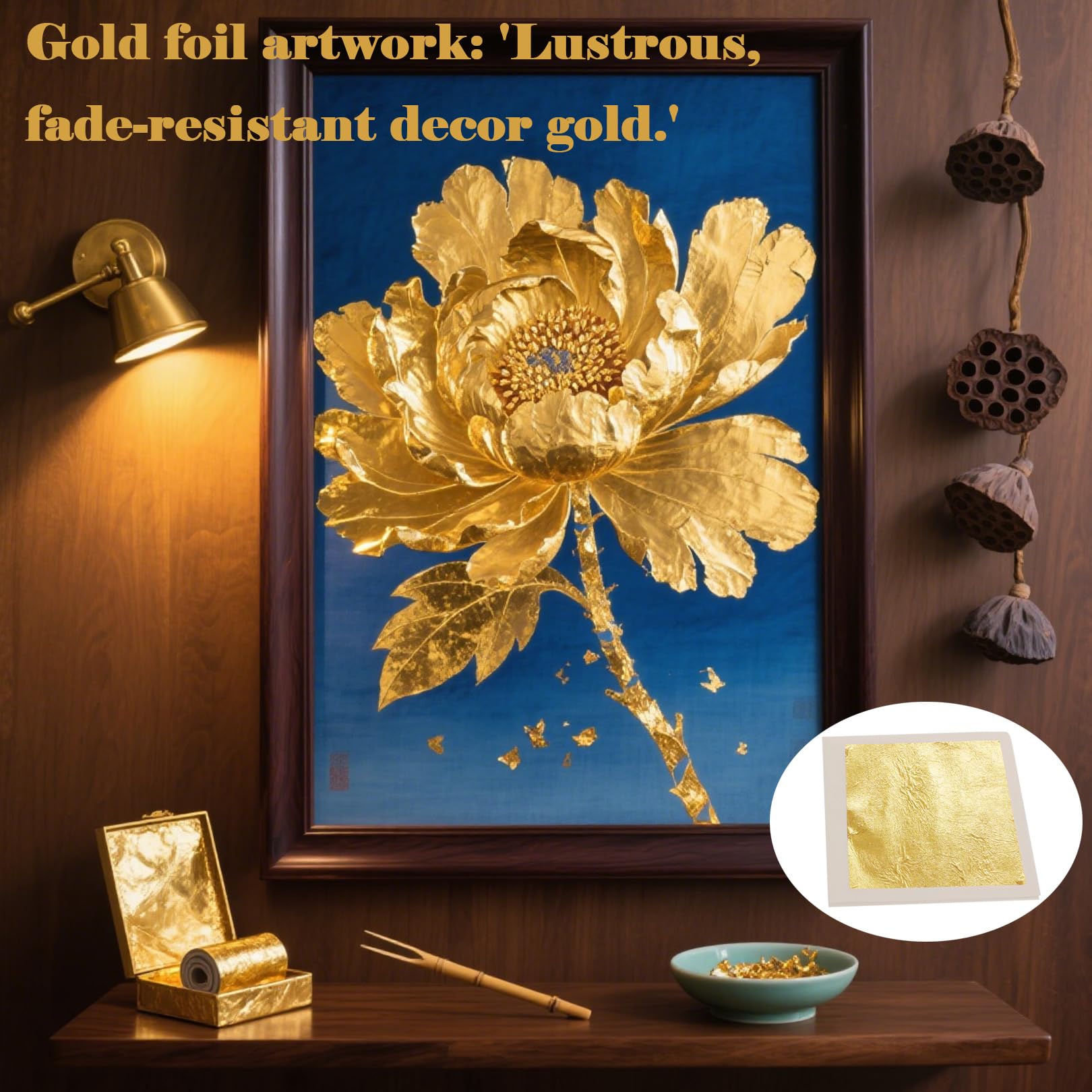 200 hojas de pan de oro para manualidades (8,5 x 8 cm), lámina dorada para manualidades, papel dorado para manualidades, leche, hoja de metal, papel dorado dorado, pintura acrílica