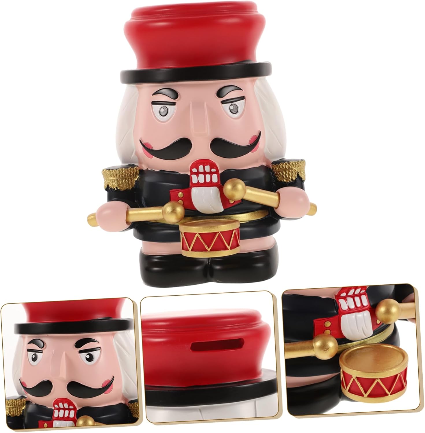 Nutcracker Shaped Piggy Bank for Cute Resin Money Box for Boys Decorative Coin Holder for Nursery Decor Encourages Saving and