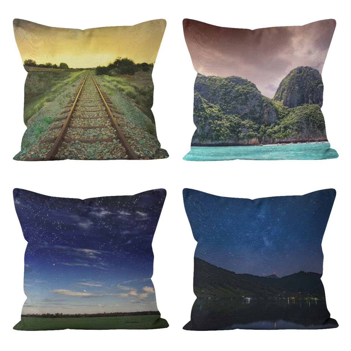 Taie d'oreiller garcon manga et housse de coussin lin 50x50cm