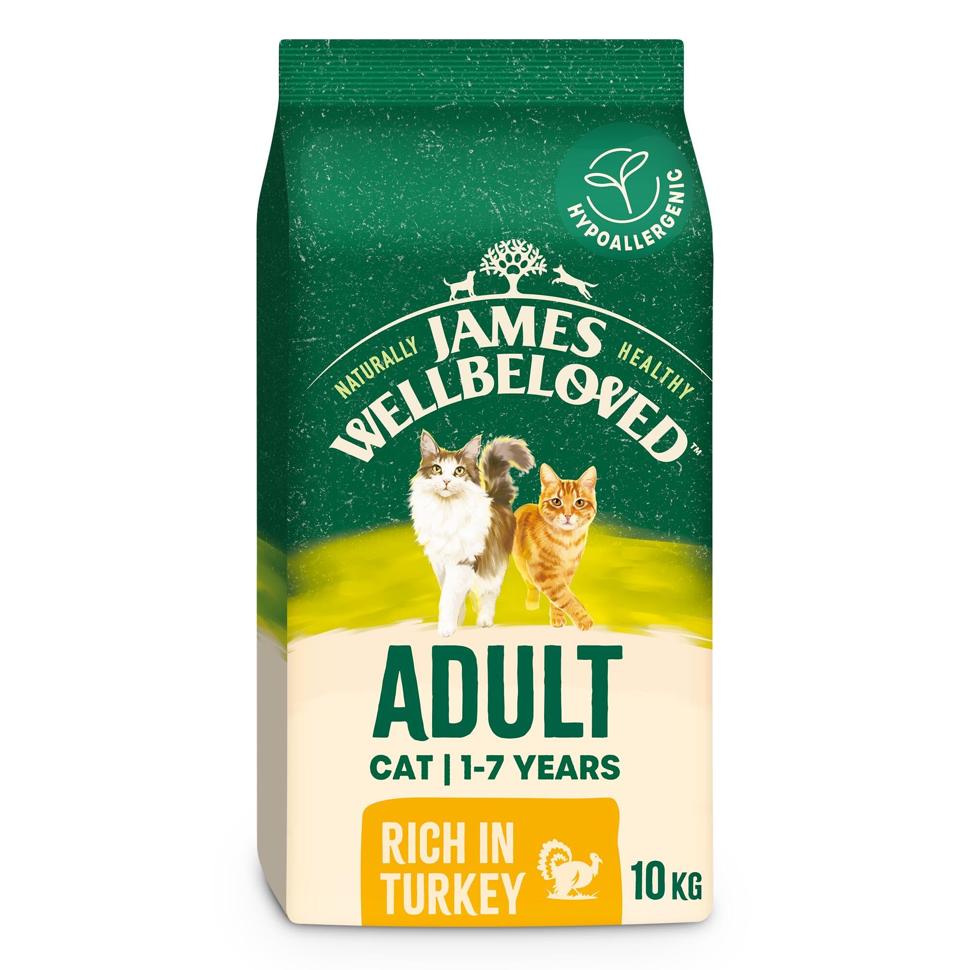 James Wellbeloved Hypoallergenic Dry Cat Food for Adult Cats Turkey 10 kg
