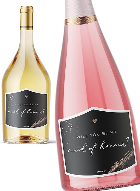 JoliCoon Will You be My Maid of Honour Bottle Label - Maid of Honour Gifts - Maid of Honour Proposal