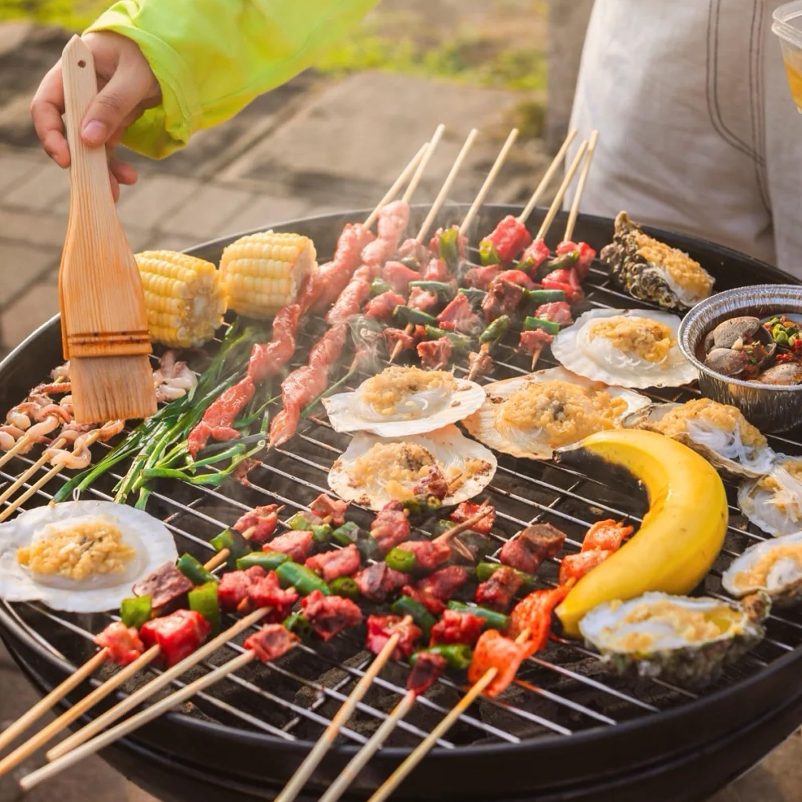 Spazzole Griglie Barbecue Professionali con Scrubber Tessuto Resistente Calore Cleaner Barbecue Pratico per Griglie per Pulizia Manutenzione Manutenzione