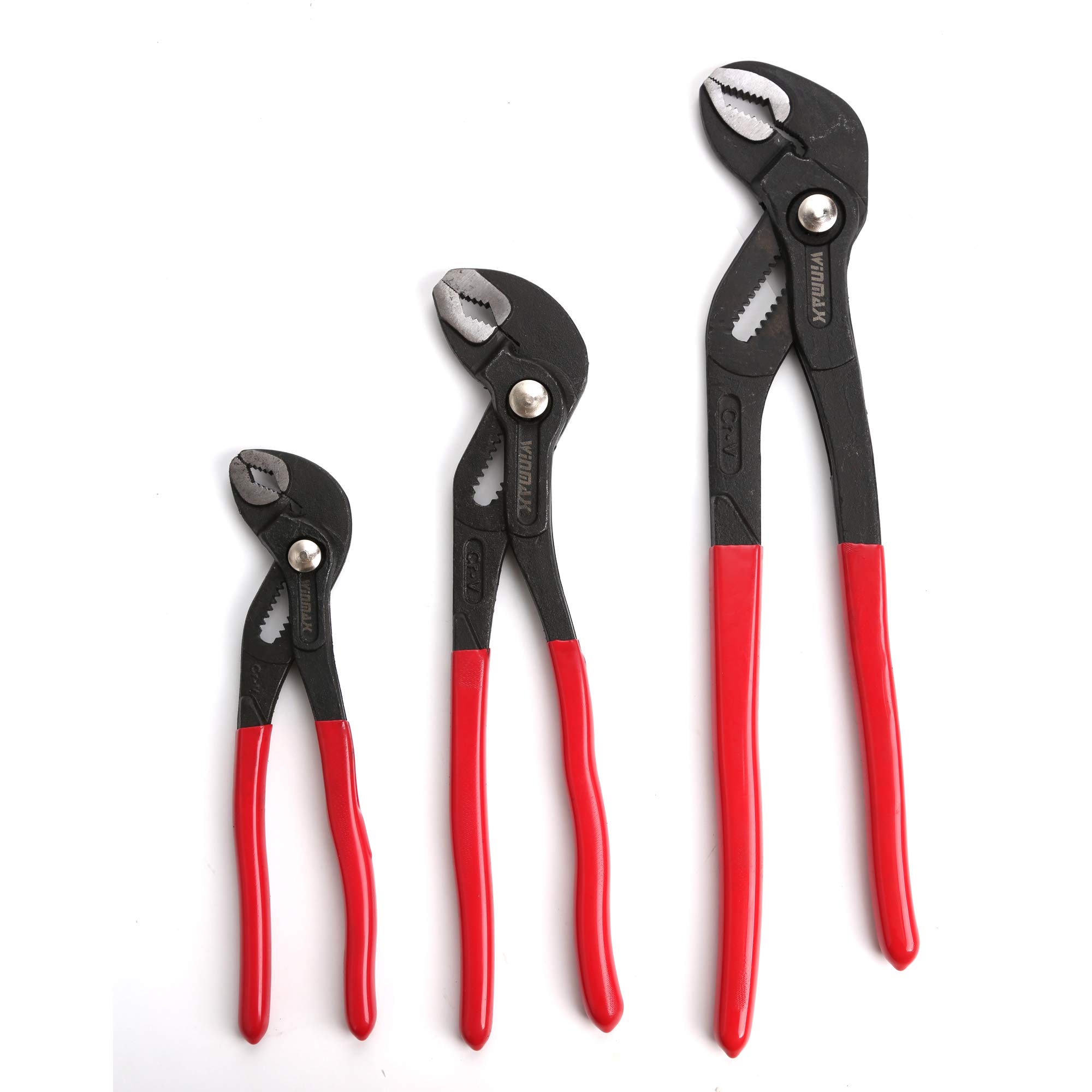 WINTOOLS 7-Inch, 10-Inch and 12-Inch Water Pump Pliers Set 3 Piece