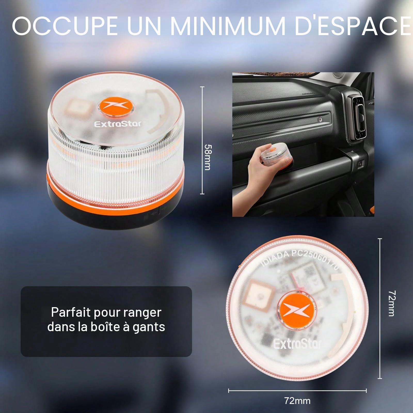 Gyrophare V16 DGT 3.0 Homologué Espagne – Balise V16 Connectée Certifiée – Service connecté Inclus Jusqu'en 2038 – Obligatoire en Espagne dès 2026