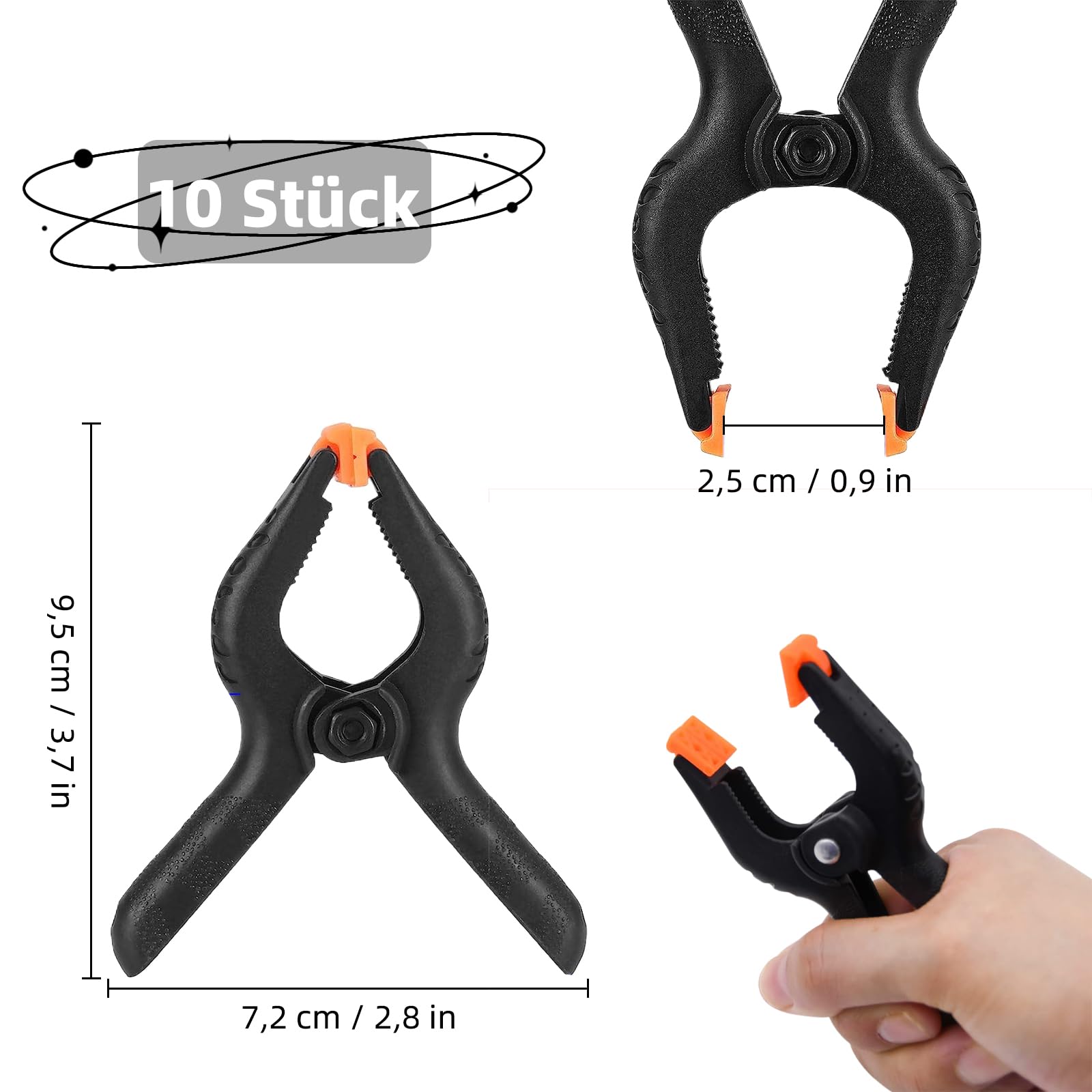 10 Fermi A Molla In Nylon - Morsetti Regolabili Per Falegnameria, Fai Da Te E Progetti Artigianali - Foto 8