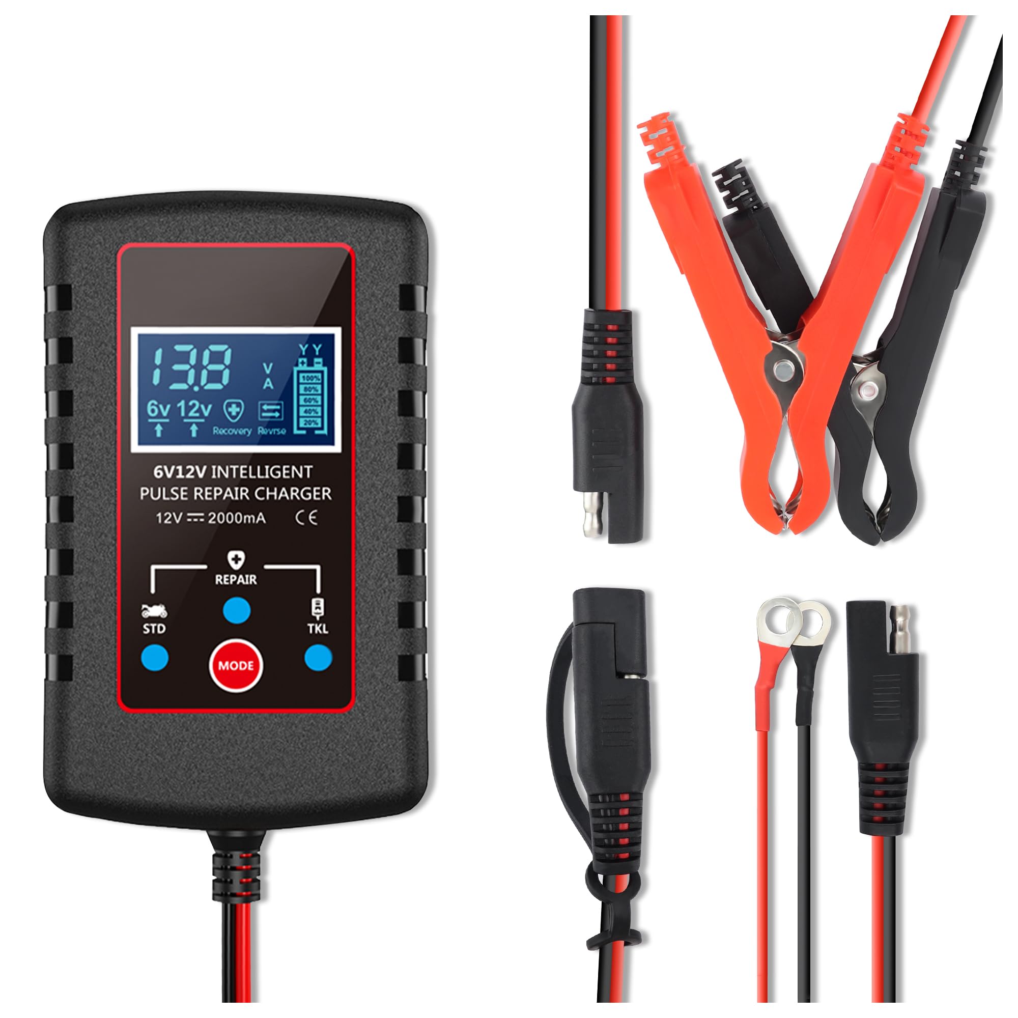 Trickle Charger For Car Battery 12v 6v Smart Automatic Motorcycle