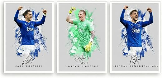 Jack Grealish Everton Signed Photo Poster Print Picture Display Framed Autograph Memorabilia for Football Fans Gift Englan...