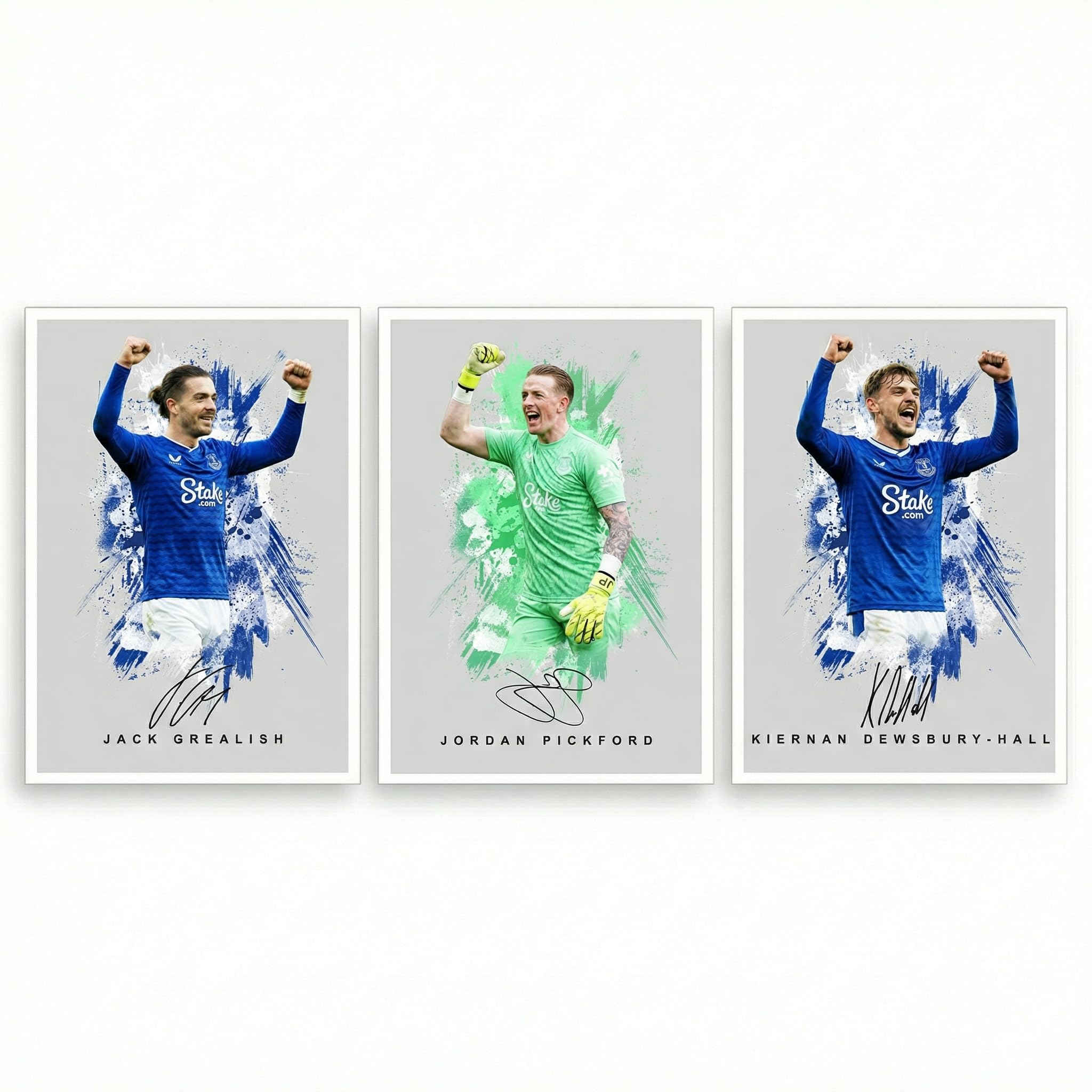 Jack Grealish Everton Signed Photo Poster Print Picture Display Framed Autograph Memorabilia for Football Fans Gift England ((A4 Unframed) Grealish Pickford Dwsbury-Hall)-image-9
