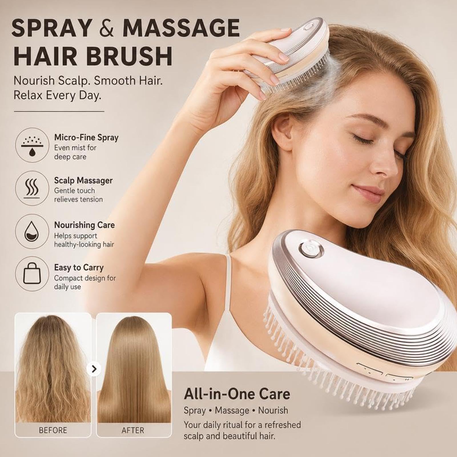 Dampfbürste für das Haar Haaröl-Applikatorkamm mit Nebel und Vibration