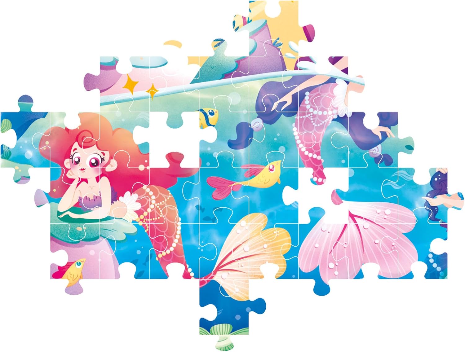 Clementoni - 20149 - Jewels Puzzle for Children-Mermeids-104 Pieces