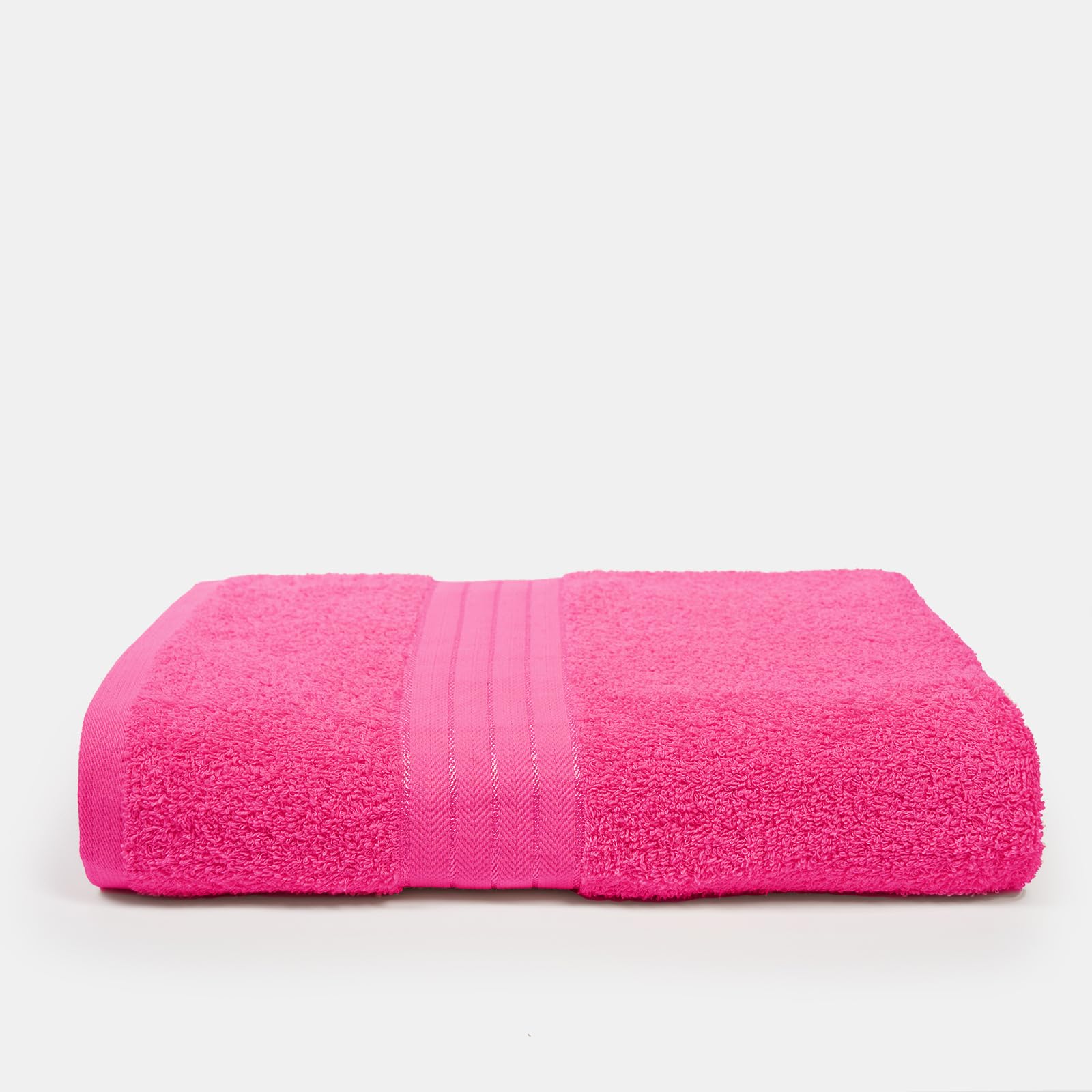 Brentfords Bath Towel For Bathroom, Super Soft 100% Cotton Highly Absorbent Fade Resistant Quick Dry Luxury Daily Use Bath Towels Large For Spa or Gym, Bright Pink-70X115cm — image 1