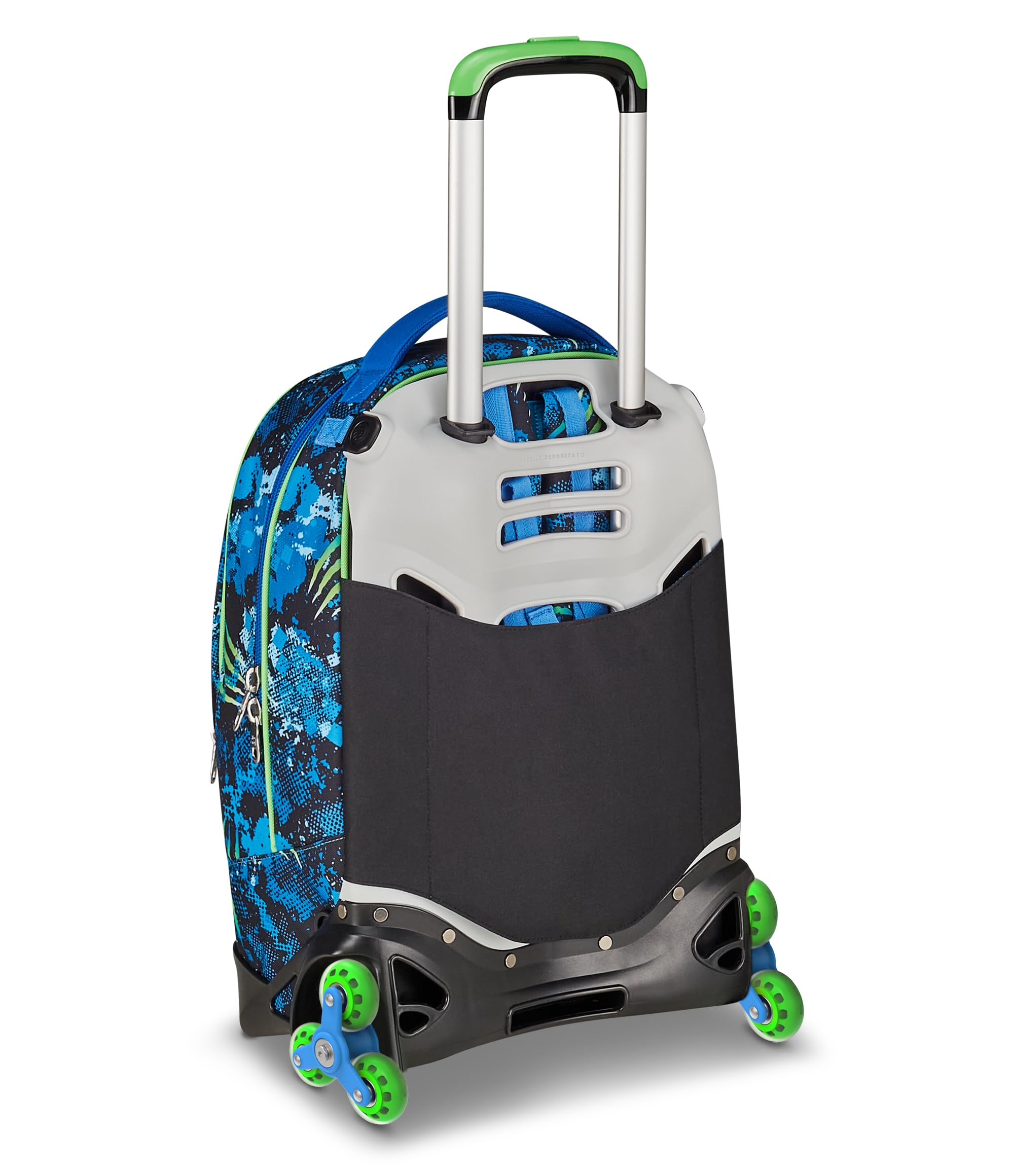 SJ GANG STYLE JAM GANG Trolley New Tech, 33 L, Triplo Uso, Zaino Sganciabile, Doppio Scomparto, Spallacci a Scomparsa, Tasca Porta Borraccia, Scuola e Tempo Libero, Turchese Fluo, Bambini, blu