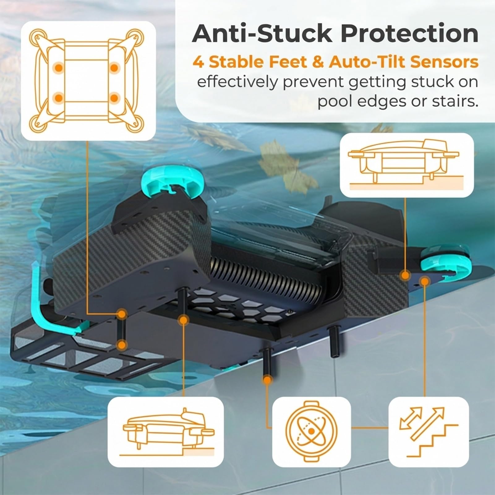 Skimmer Solaire Automatique de Surface,Robot de Nettoyage de Piscine avec Moteur Brushless et Capacité 6L,Navigation Stable pour Débris Flottants,Nettoyeur Fiable