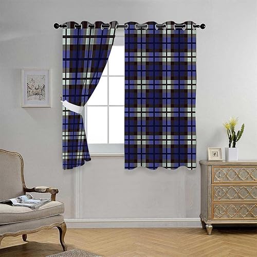 Window Curtains 2 Panel Sets Navy Blue Decor Grommet Short Divisor De Habitaciones Cortinas para Ventanas De Cuarto 55Inch Width by 55Inch Length,2