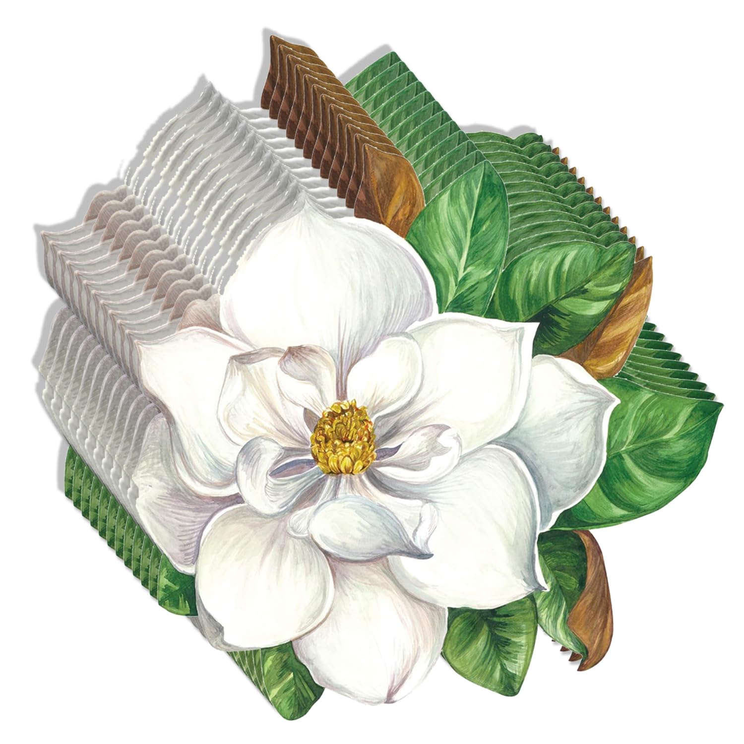 Hester and Cook - Manteles individuales de papel para mesa de comedor, diseño de flores redondas desechables para la temporada de primavera y verano, 12 hojas por bloc fabricado en Estados Unidos
