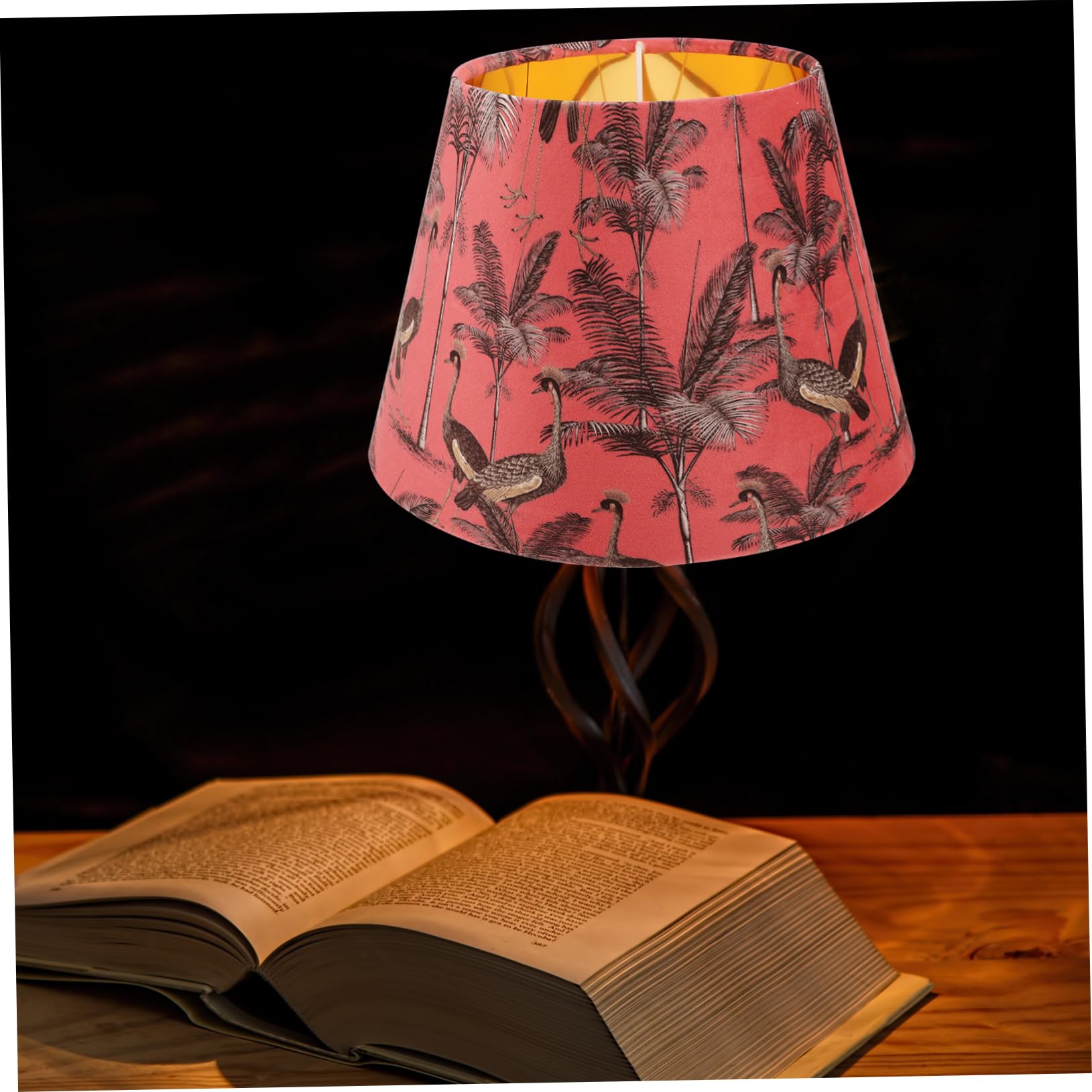 Hemobllo Pantalla de Lámpara de Mesa Terciopelo Estampado, Compatible E27 E14, 25 Cm, para Dormitorio y Hotel, Repuesto Ligera y Moderna, 1 Unidad