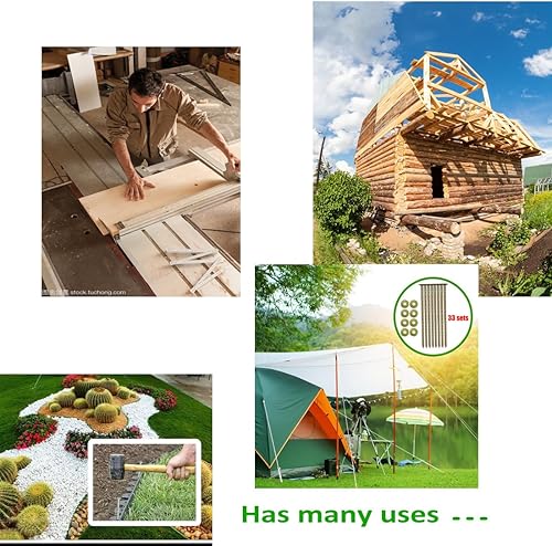 Miniatura 7 de Paquete de 33 estacas de anclaje de paisaje de 8 pulgadas, estacas de césped artificial, césped sintético, templado de alta temperatura, utilizado