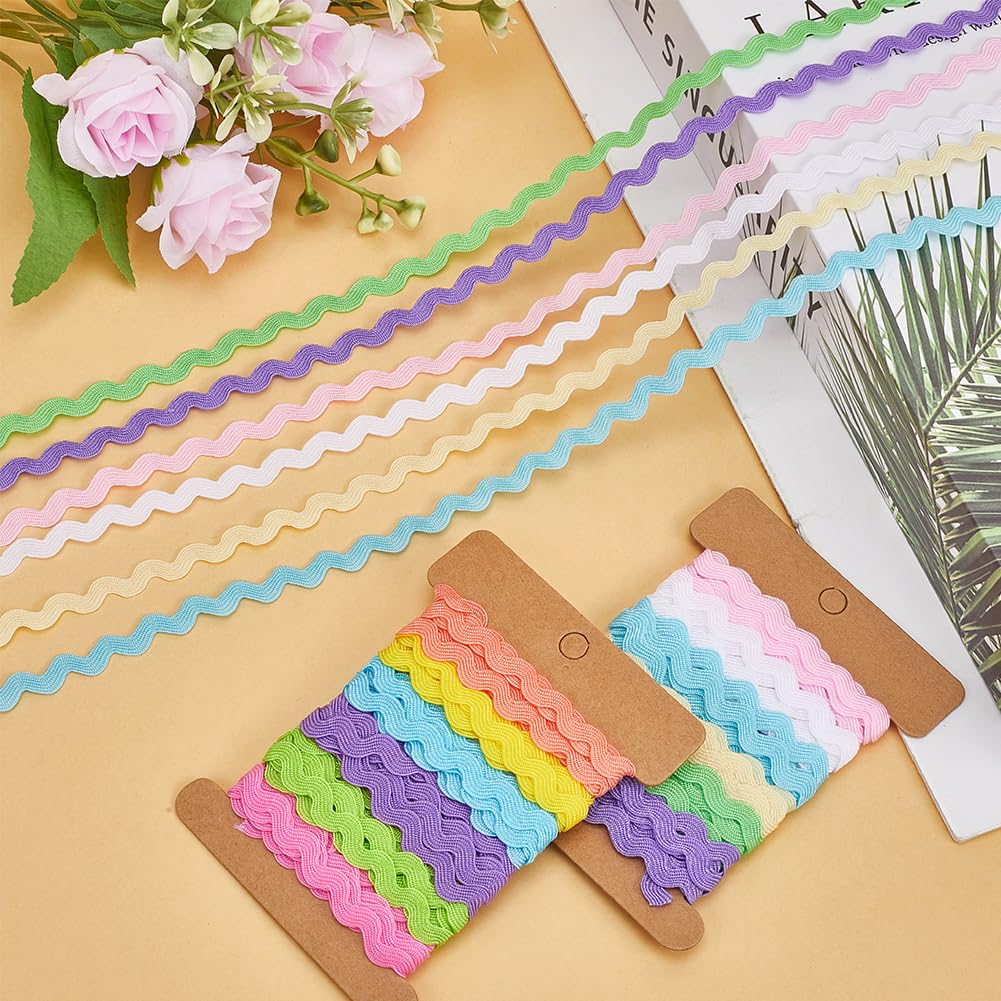 HOBBIESAY 25M Frange Courbée Vague Ruban Tressé Blanc - Garniture Dentelle Pour Couture DIY