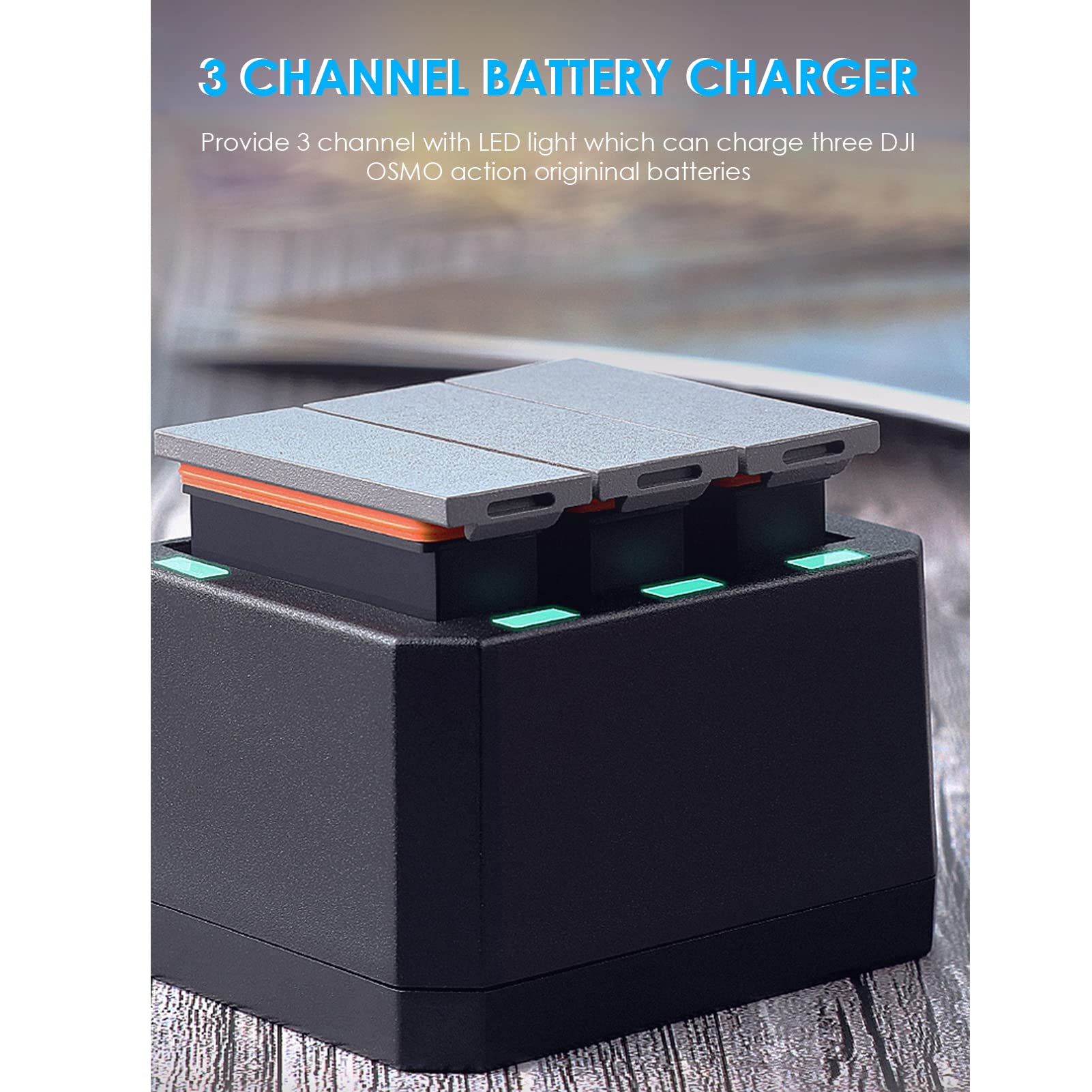 Charge USB 3 Canale + Batterie 1300mAh x3 DJI OSMO Caméra - Dettaglio