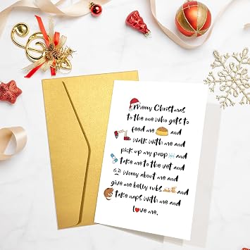 Merry Christmas Card form Dog, Funny Christmas Card for Dog Owner, Cute Dog Holiday Card, Xmas Card Gift for Men Women