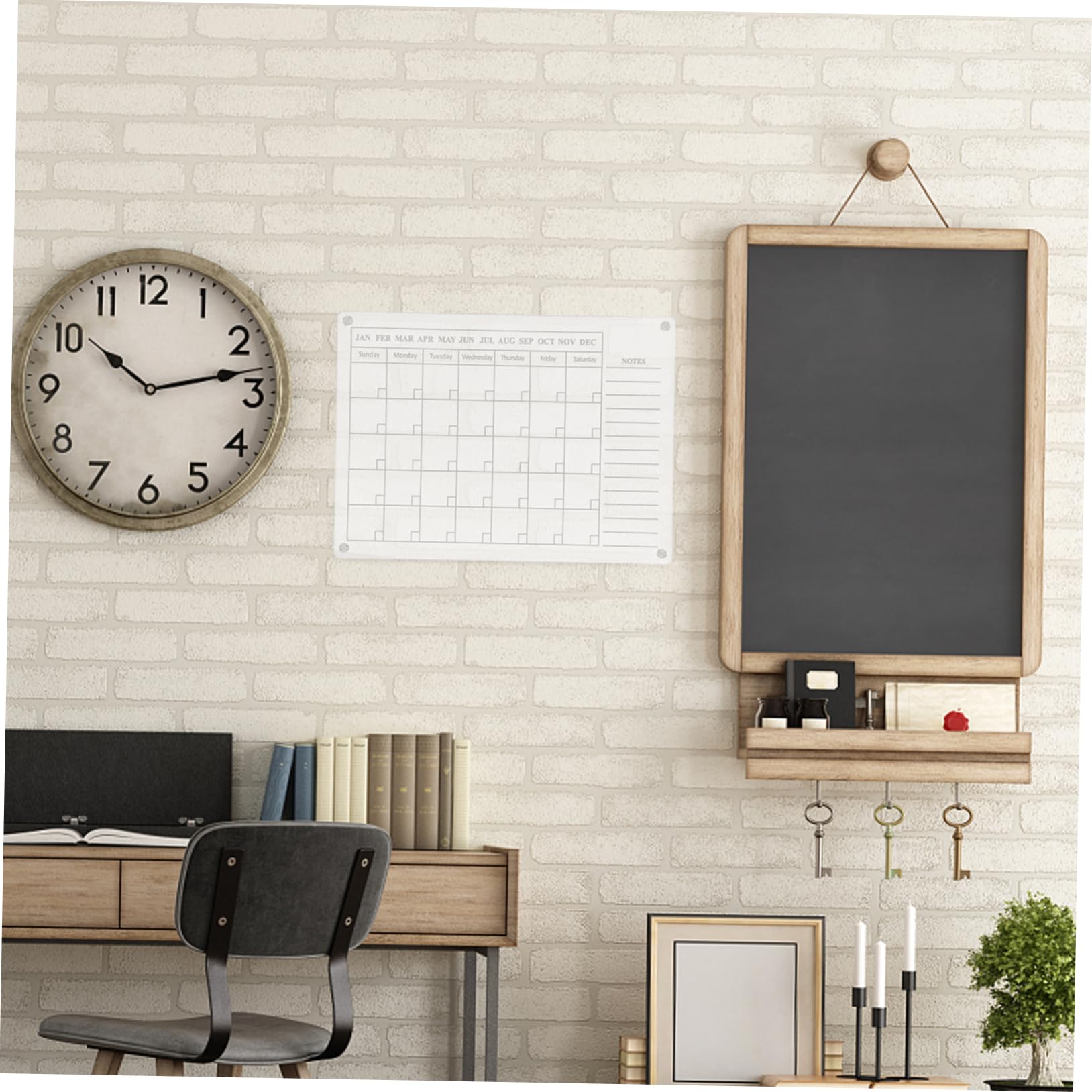 Tofficu Tableau Blanc Calendrier Magnétique en Acrylique Transparent, Format Moyen, Effaçable à Sec, Planificateur Hebdomadaire pour Réfrigérateur, Organiseur Mural pour Bureau et Maison