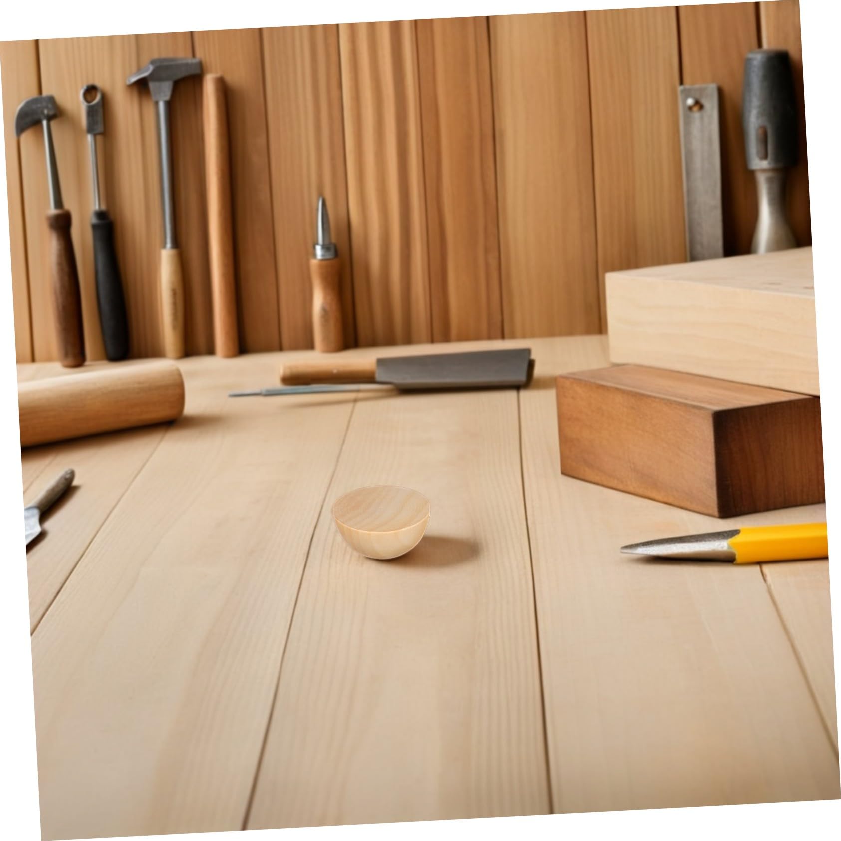 300 Piezas Bolas de Madera Semicirculares Sin Terminar Cuentas de Madera Divididas para Manualidades DIY Decoración Natural para Hogar y Proyectos Navideños