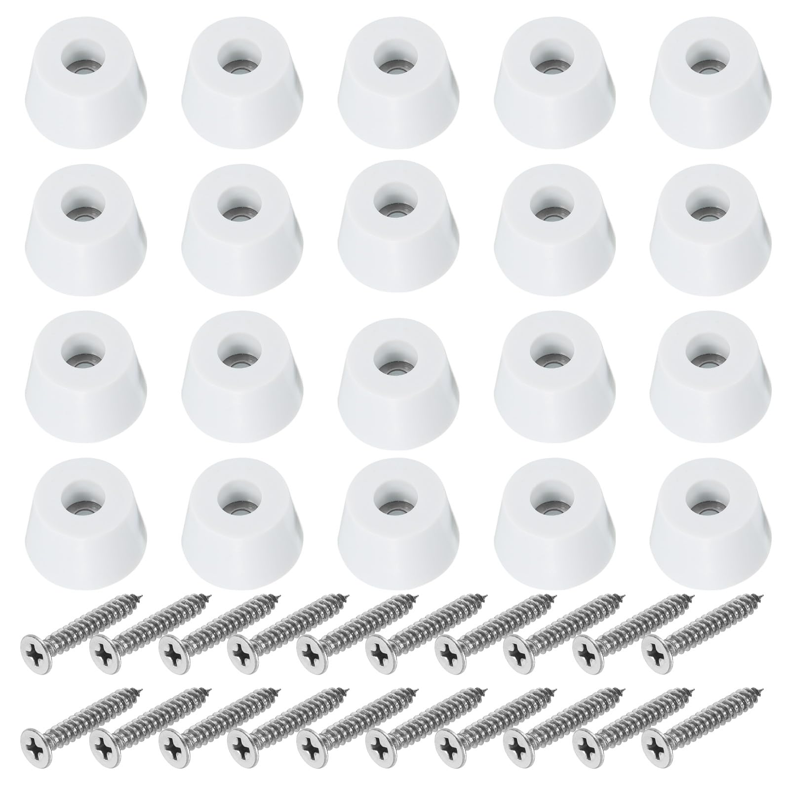 Pies de goma blancos antideslizantes con arandela y tornillos para evitar deslizamientos