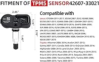 Vista 2 de 42607-33021 Sensor del sistema de monitoreo de presión de neumáticos (TPMS) de 315 MHz compatible con Toyota 4Runner Corolla Highlander Land Cruiser