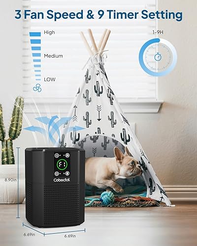 Miniatura 7 de Purificador de aire para el dormitorio del hogar, limpiador de aire Cobectal con filtro H13 True HEPA 3 en 1, función de aroma y modo de sueño,